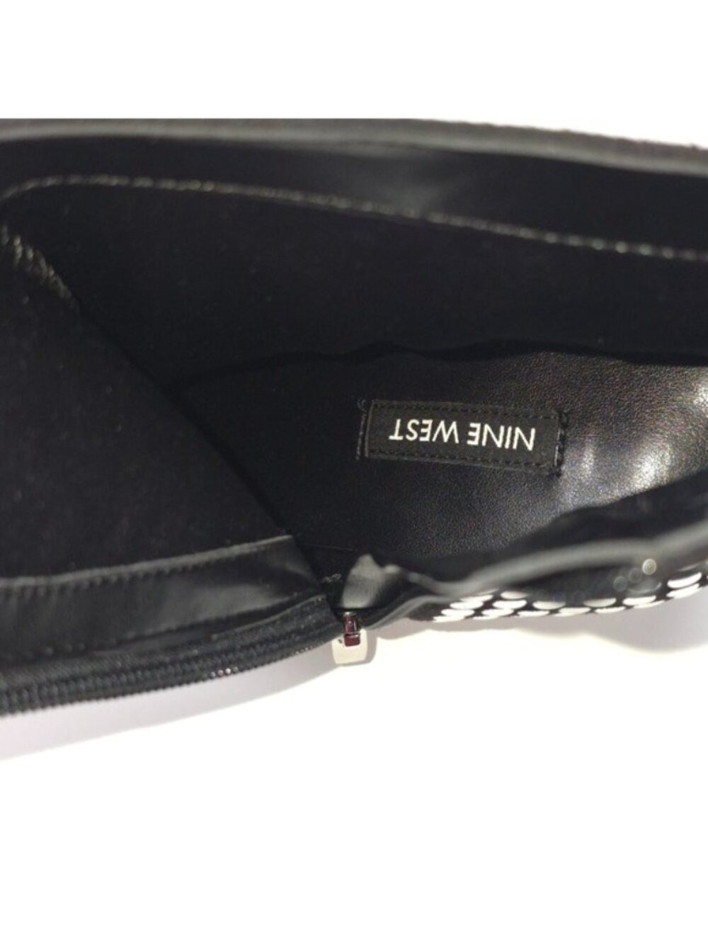 Nine West Mitten Black Studded Pointed Toe Ankle Booties 6M - Picture 10 of 12